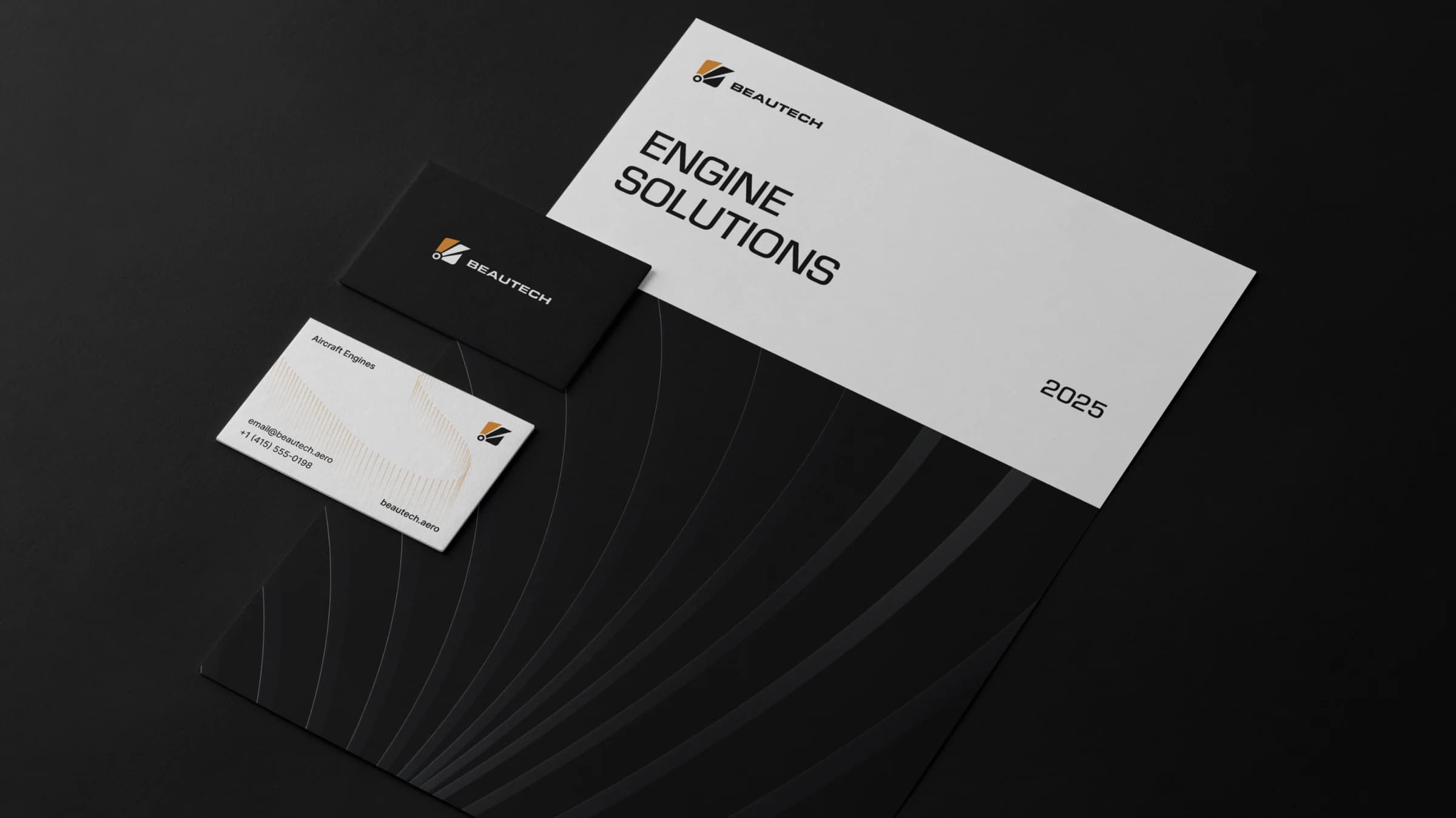 BeauTech engine solutions booklet and business cards