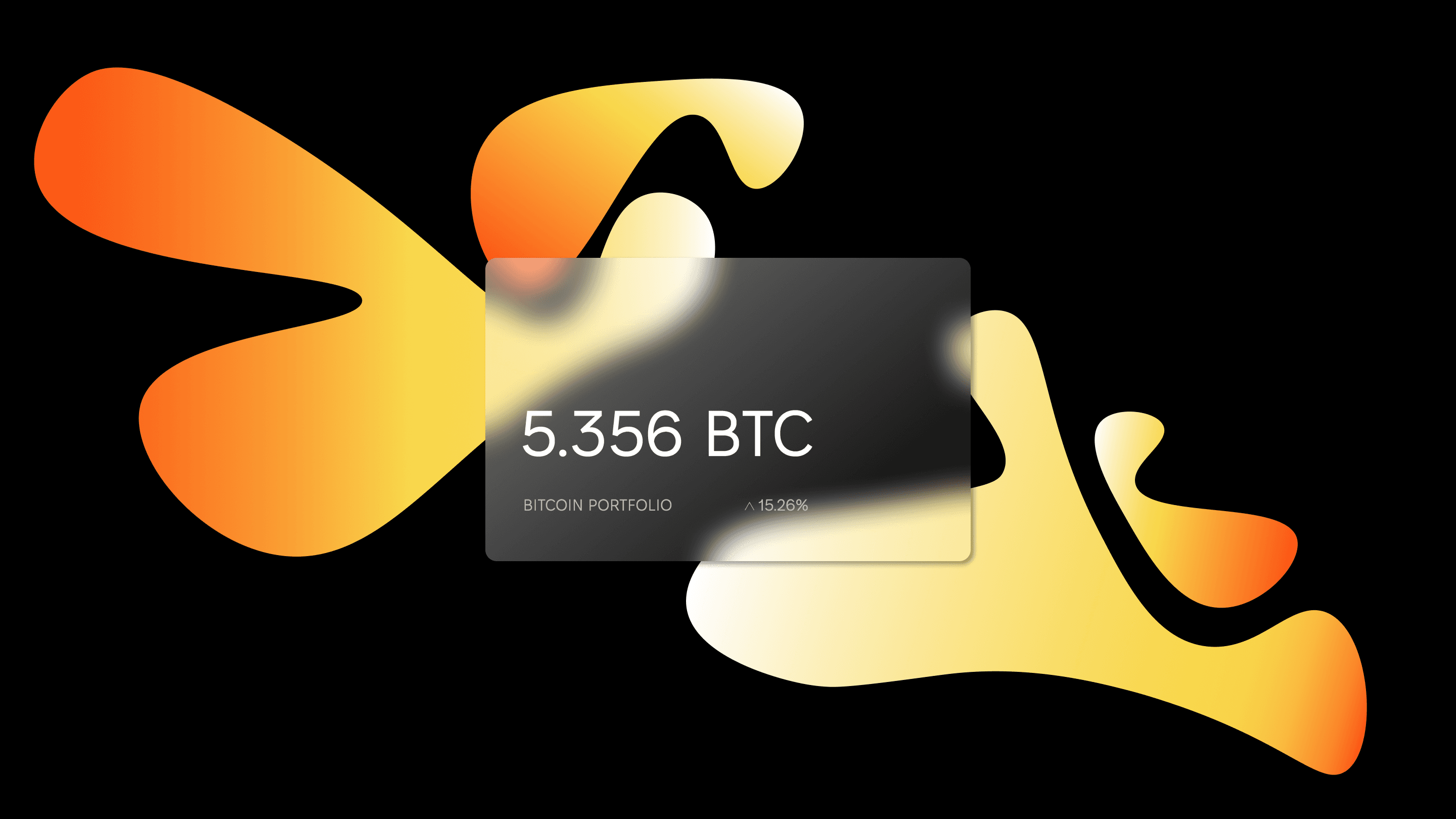 Lumi Wallet orange and yellow graphics with a Bitcoin portfolio card