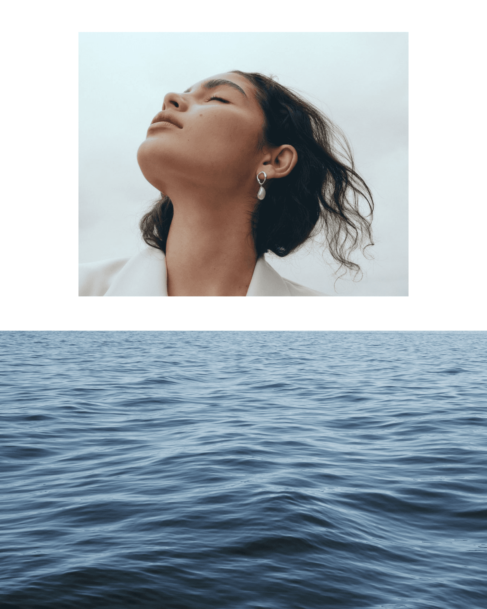 Lyra jewellery portrait with a blue ocean study