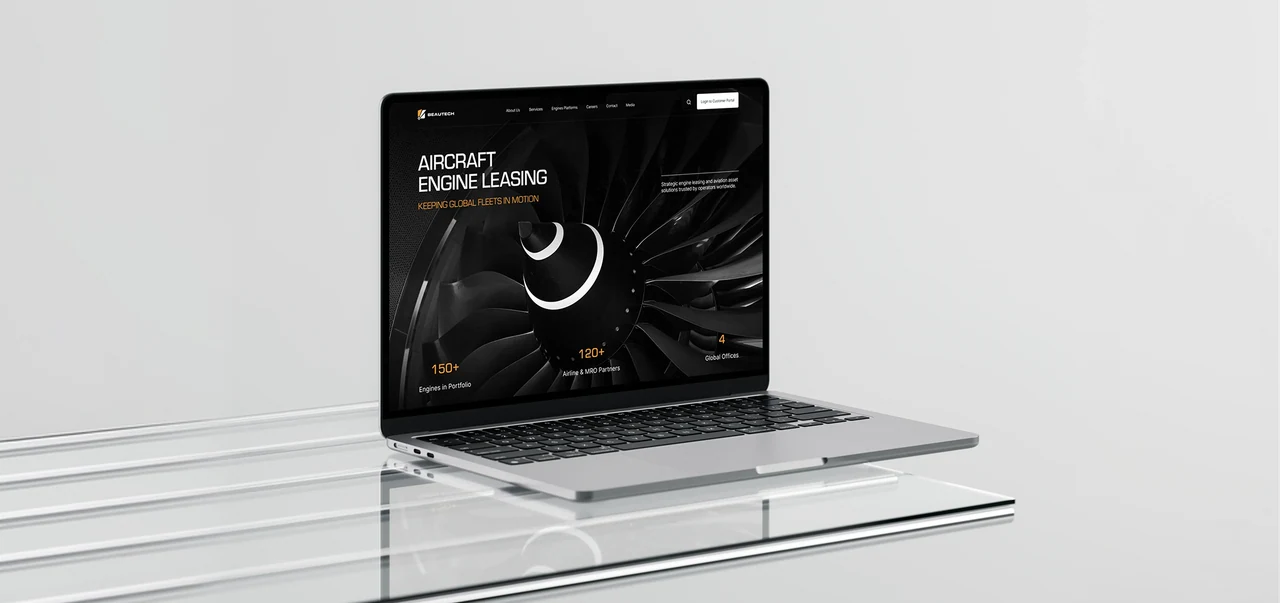 BeauTech website presented on a MacBook Air